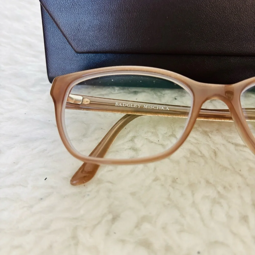 Badgley Mischka Brown w/ glittery sides Glasses Frame Only with Black Case